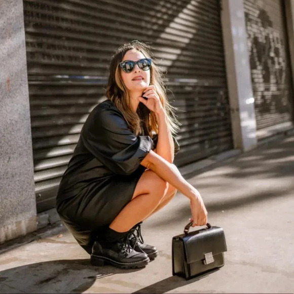 Who What Wear Faux Leather Dress - Picture 1 of 6
